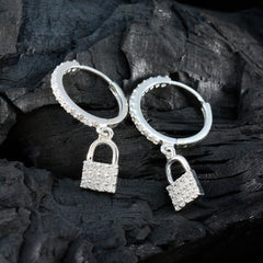 Antonia White Stud Earrings with Sparkling Design