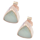 Maria Aqua Delicate Solitaire Earrings for Everyday Glam Aqua Chalcedony Green Stud
