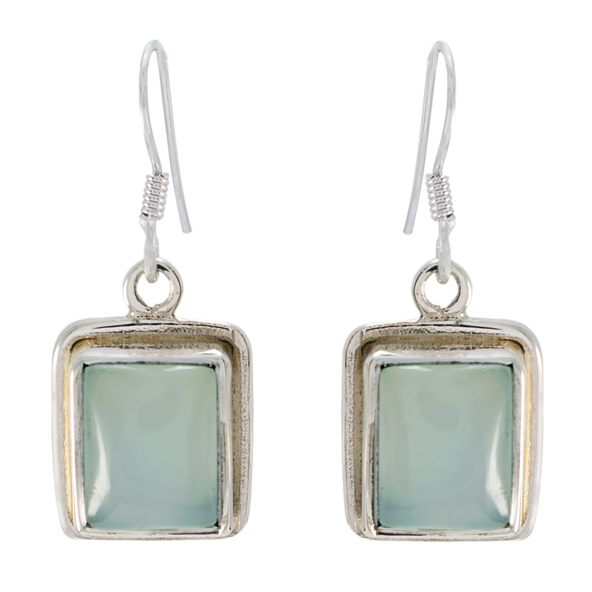 Penelope Aqua Gemstone Dangle Earrings for Everyday Glam Aqua Chalcedony Green Dangle