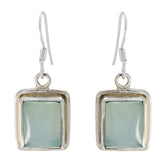 Penelope Aqua Gemstone Dangle Earrings for Everyday Glam Aqua Chalcedony Green Dangle