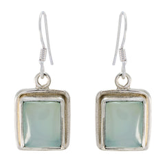 Penelope Aqua Gemstone Dangle Earrings for Everyday Glam Aqua Chalcedony Green Dangle