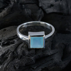 Lucia Aqua Gemstone Solitaire Ring in Silver