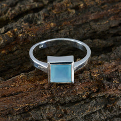 Lucia Aqua Gemstone Solitaire Ring in Silver