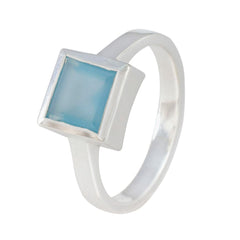 Lucia Aqua Gemstone Solitaire Ring in Silver