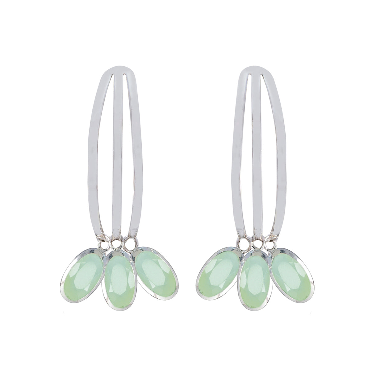 Paula Aqua Gemstone Stud Earrings for Stylish Appeal Aqua Chalcedony Green Stud