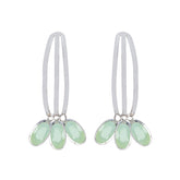 Paula Aqua Gemstone Stud Earrings for Stylish Appeal Aqua Chalcedony Green Stud