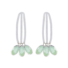 Paula Aqua Gemstone Stud Earrings for Stylish Appeal Aqua Chalcedony Green Stud