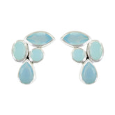 Daniela Aqua Gemstone Stud Earrings for Every Occasion Aqua Chalcedony Green Stud