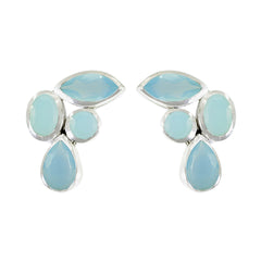 Daniela Aqua Gemstone Stud Earrings for Every Occasion Aqua Chalcedony Green Stud