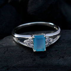 Autumn Aqua Halo Gemstone Ring with Silver Band