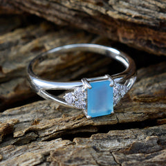 Autumn Aqua Halo Gemstone Ring with Silver Band