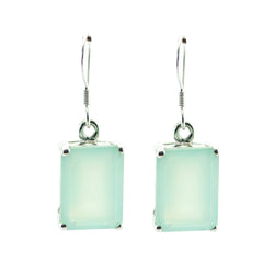 Sophia Aqua Solitaire Dangle Earrings for Every Occasion Aqua Chalcedony Green Dangle