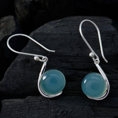 Sarah Aqua Solitaire Dangle Earrings for Any Occasion
