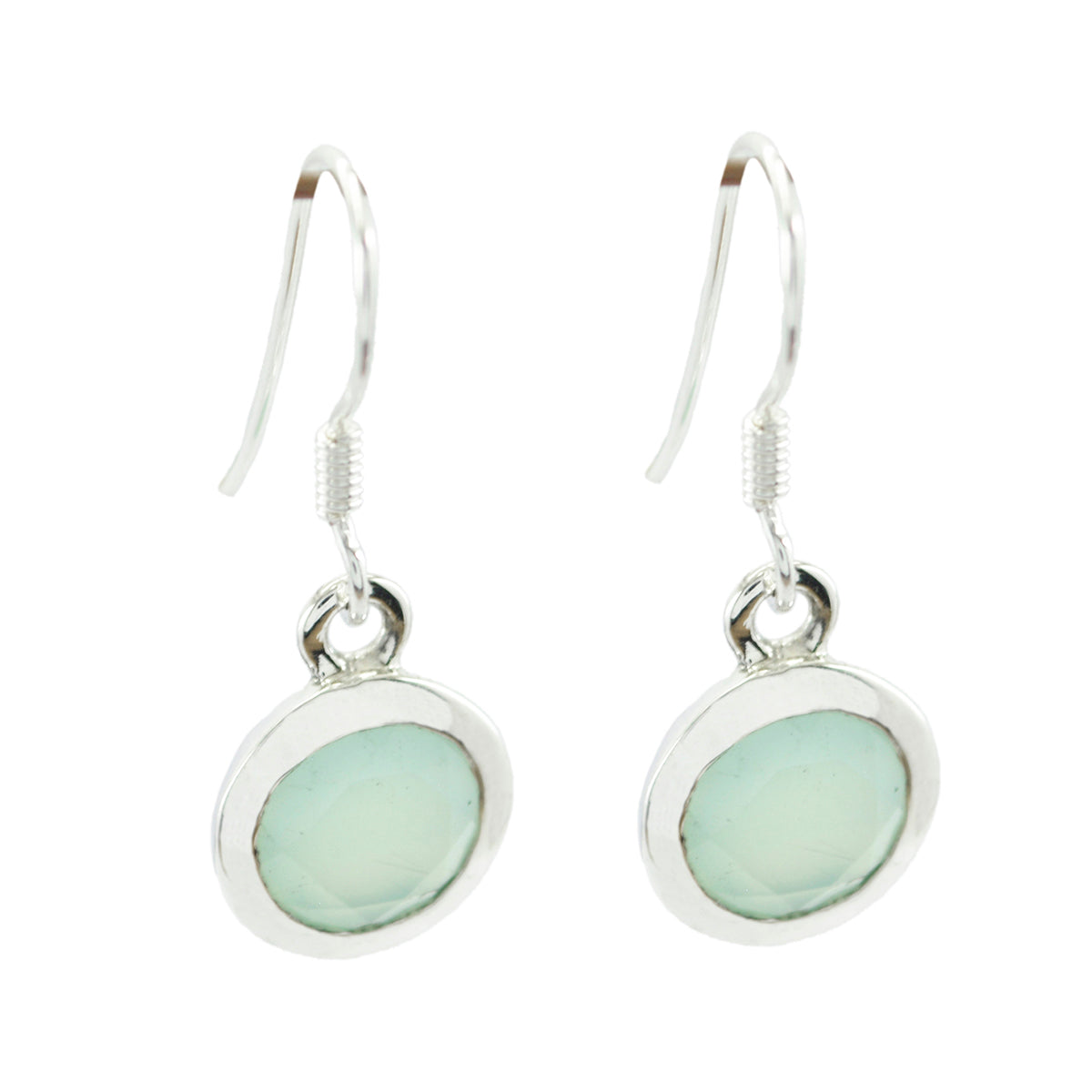 Sofia Aqua Solitaire Dangle Earrings for Everyday Glam Aqua Chalcedony Green Dangle