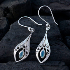 Victoria Aqua Solitaire Dangle Earrings for Glam Looks