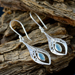 Victoria Aqua Solitaire Dangle Earrings for Glam Looks