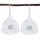 Teresa Aqua Solitaire Dangle Earrings for Stylish Looks Aqua Chalcedony Green Dangle