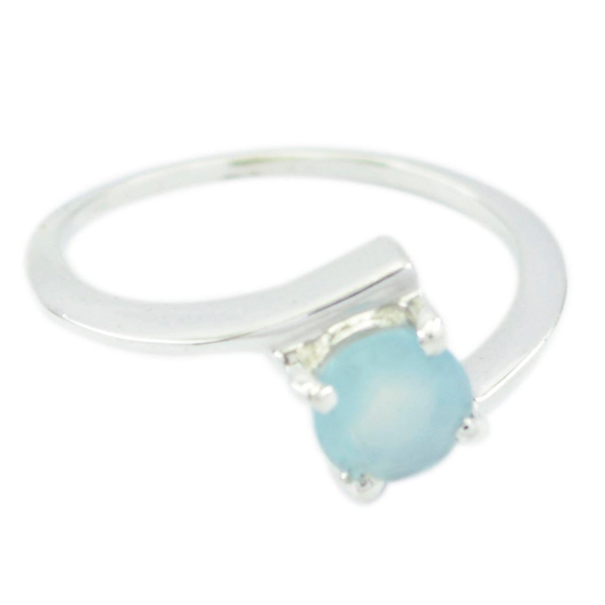 Li Lee Romantic Aqua Solitaire Ring Aqua Chalcedony Green