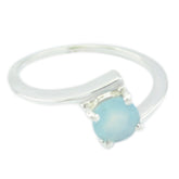 Li Lee Romantic Aqua Solitaire Ring Aqua Chalcedony Green