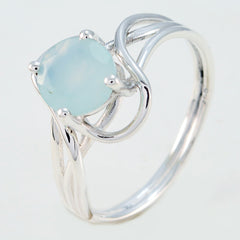 Maya Aqua Solitaire Ring with Elegant Silver Design