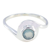 Min-seo Contemporary Aqua Solitaire Ring Aqua Chalcedony Green