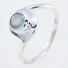 Min-seo Contemporary Aqua Solitaire Ring