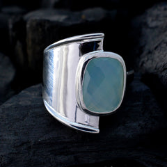 Ananya Aqua Solitaire Ring for Women in Sterling Silver