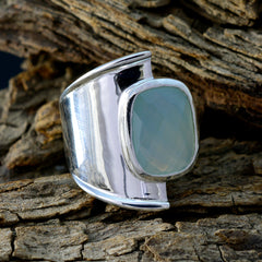 Ananya Aqua Solitaire Ring for Women in Sterling Silver