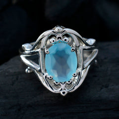 Mila Aqua Solitaire Ring with Elegant Blue Gemstone