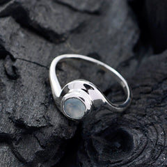 Min-seo Contemporary Aqua Solitaire Ring