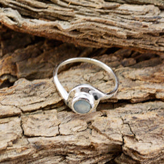 Min-seo Contemporary Aqua Solitaire Ring