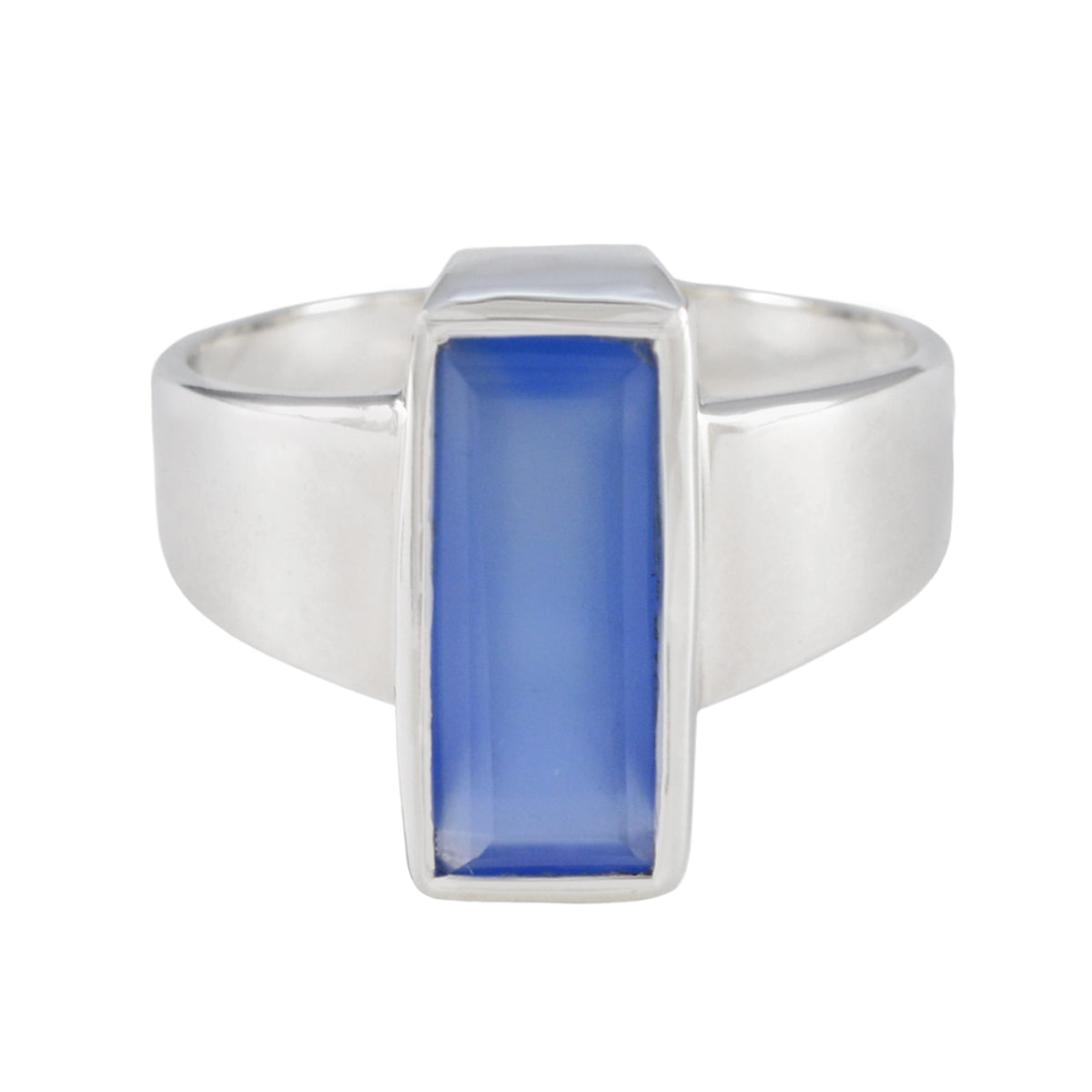 Genesis Abstract Aqua Solitaire Ring Aqua Chalcedony Green