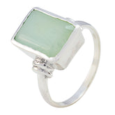 Maria Aqua Solitaire Ring with Elegant Green Gemstone Aqua Chalcedony Green