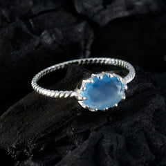 Chen Aqua Solitaire Ring Riyo in Sterling Silver