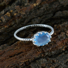 Chen Aqua Solitaire Ring Riyo in Sterling Silver