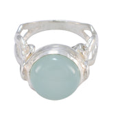Katharina Sophisticated Aqua Solitaire Ring Aqua Chalcedony Green