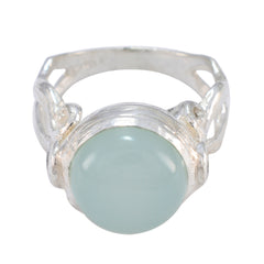 Katharina Sophisticated Aqua Solitaire Ring Aqua Chalcedony Green