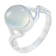 Stella Aqua Solitaire Ring Silver Gemstone Jewelry