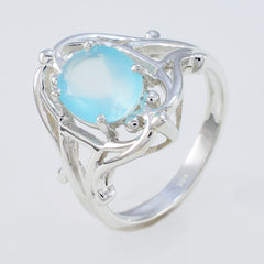 Mila Aqua Solitaire Ring with Elegant Blue Gemstone