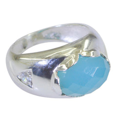 Dewi Aqua Solitaire Ring - Elegant Gemstone Jewelry