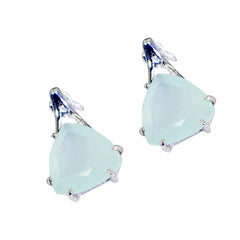 Yasmine Aqua Solitaire Stud Earrings for Everyday Glam