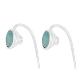 Zoe Aqua Solitaire Stud Earrings for Everyday Glam Aqua Chalcedony Green Stud