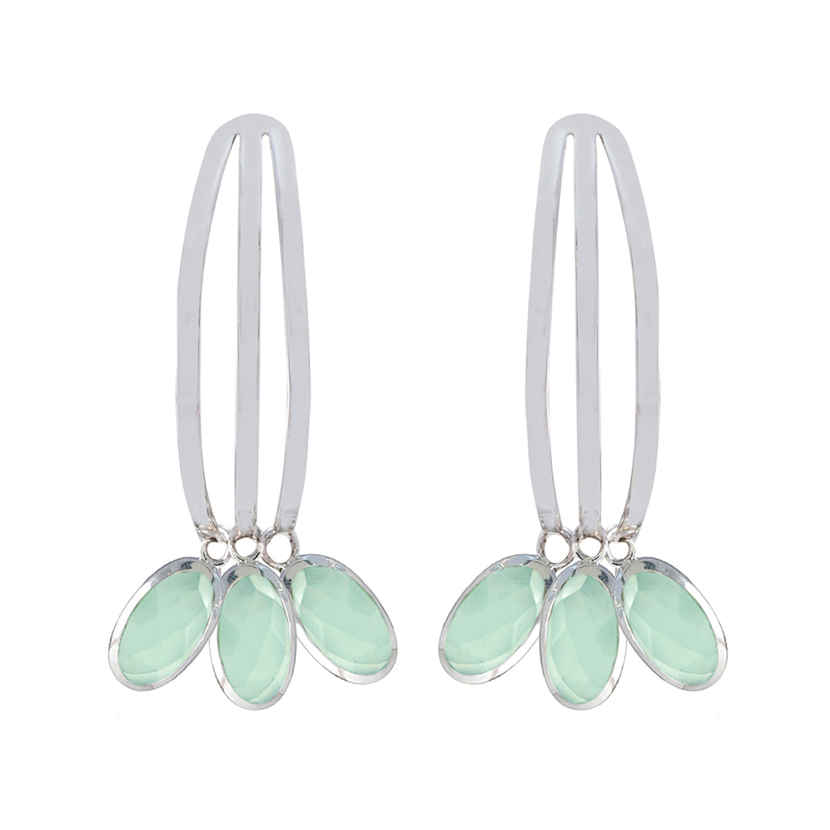 Noelia Aqua Statement Earrings for Vibrant Style Aqua Chalcedony Green Stud