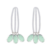 Noelia Aqua Statement Earrings for Vibrant Style Aqua Chalcedony Green Stud