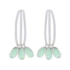 Noelia Aqua Statement Earrings for Vibrant Style Aqua Chalcedony Green Stud