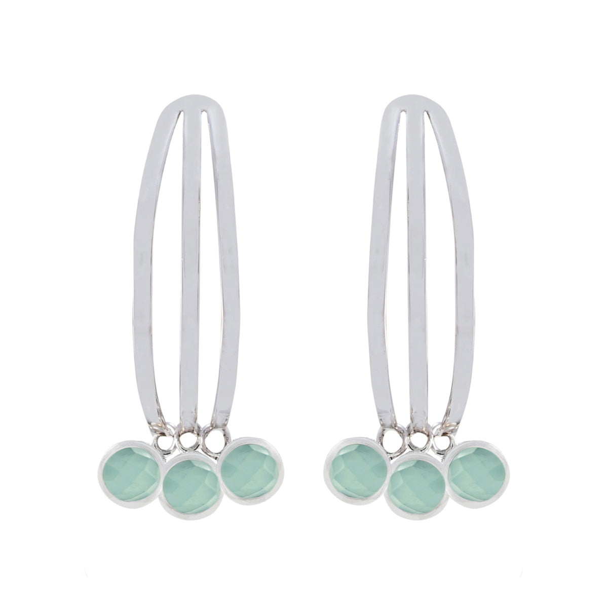 Nayara Aqua Stud Earrings for Everyday Glam Aqua Chalcedony Green Stud