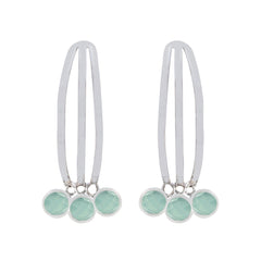 Nayara Aqua Stud Earrings for Everyday Glam Aqua Chalcedony Green Stud