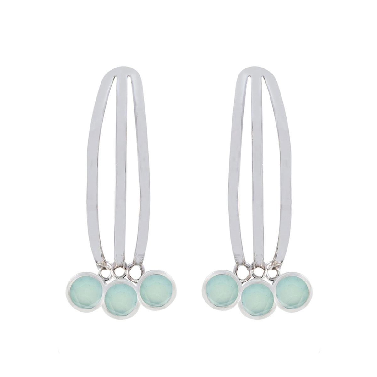 Patricia Aqua Stud Earrings for Everyday Glam Aqua Chalcedony Green Stud