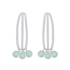 Patricia Aqua Stud Earrings for Everyday Glam Aqua Chalcedony Green Stud
