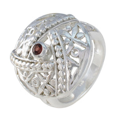 Araya Filigree Red Solitaire Ring with Intricate Design